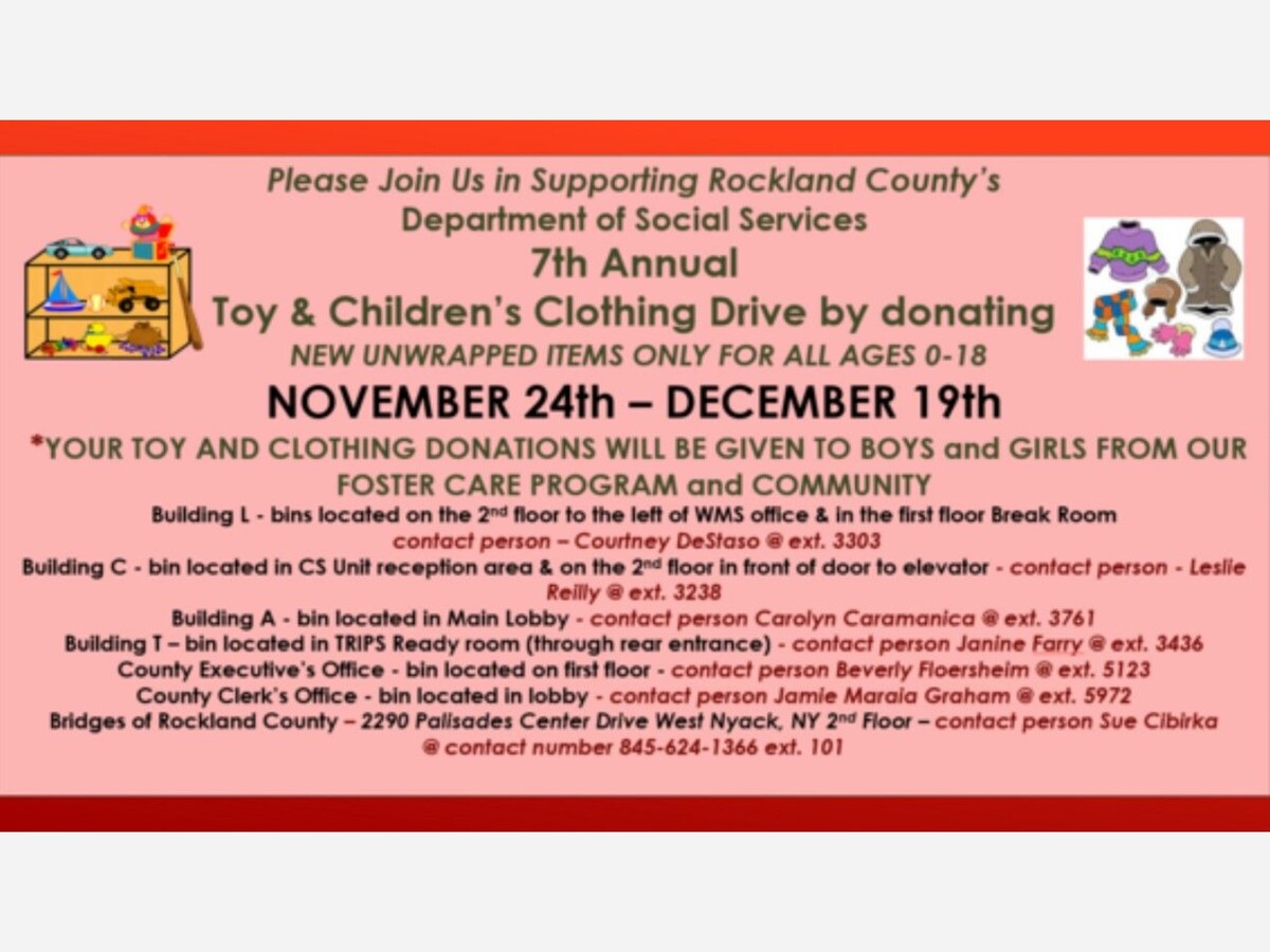 Annual County Toy and Clothing Drive is Now Taking Place Hudson