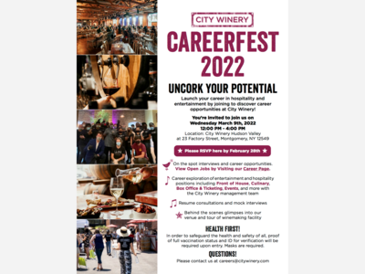 City Winery Hudson Valley: CareerFest