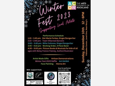 PALISADES CENTER TO HOST THE ARTS COUNCIL OF ROCKLAND'S WINTER FEST 2023
