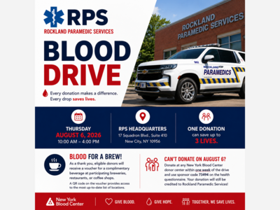 Local EMS Providers Urge Blood Donations as Constant Need Continues Across the Hudson Valley
