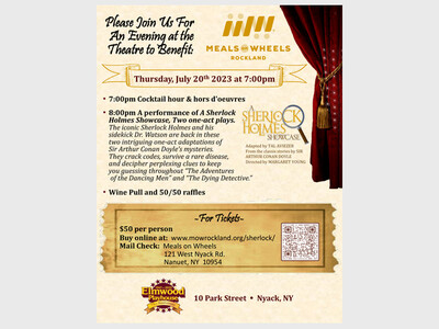Sherlock Holmes Play Event - Benefiting Meals on Wheels Rockland