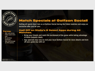 Match Specials at Golfzon Social