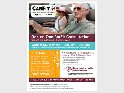 One-on-One Carfit Consultation - Open to the Public & Older Drivers