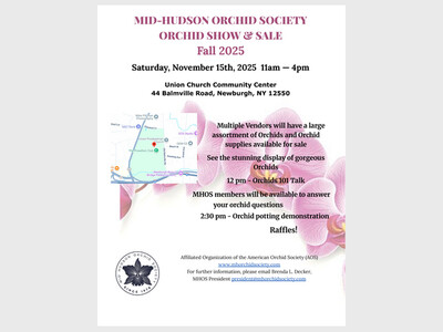 Mid Hudson Orchid Society Fall 2025 Orchid Show & Sale