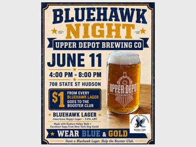 Hudson City School District Booster Club Bluehawk Lager Night at Upper Depot