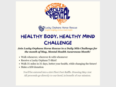 Healthy Body, Healthy Mind Challenge with Lucky Orphans Horse Rescue
