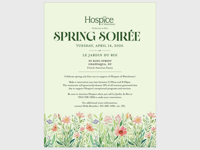 Hospice of Westchester to Host Spring Soirée at Le Jardin du Roi