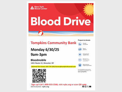New York Blood Center Blood Drive with Tompkins Community Bank